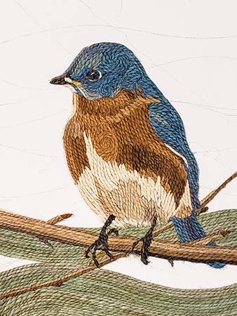 RopeArt work in progress, Bluebird, by Amy Wagner