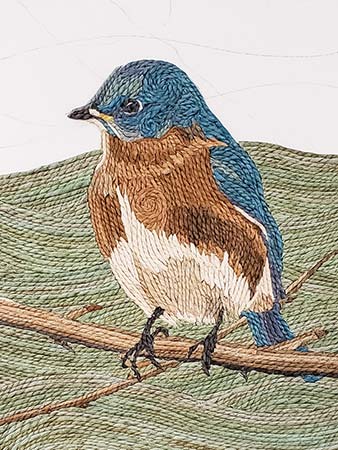 RopeArt work in progress, Bluebird, by Amy Wagner